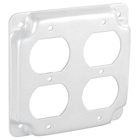 Southwire Electrical Box Cover, Square, 316 Stainless Steel, Duplex and Raised Cover G1939-SS